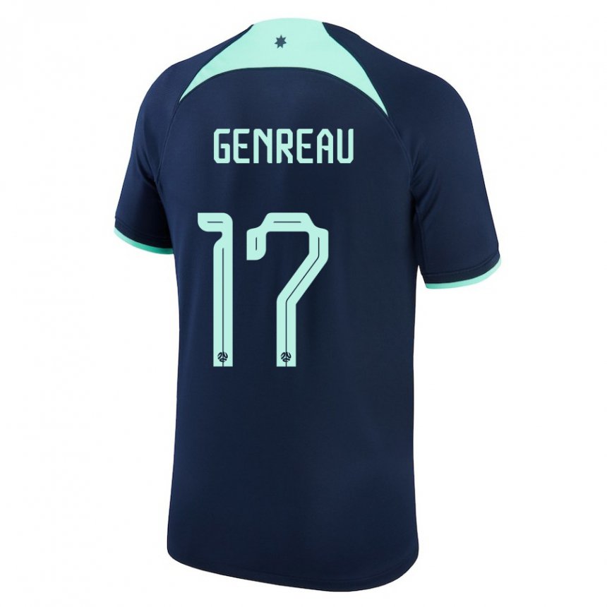 Kinderen Australisch Denis Genreau #17 Donkerblauw Uitshirt Uittenue 22-24 T-shirt