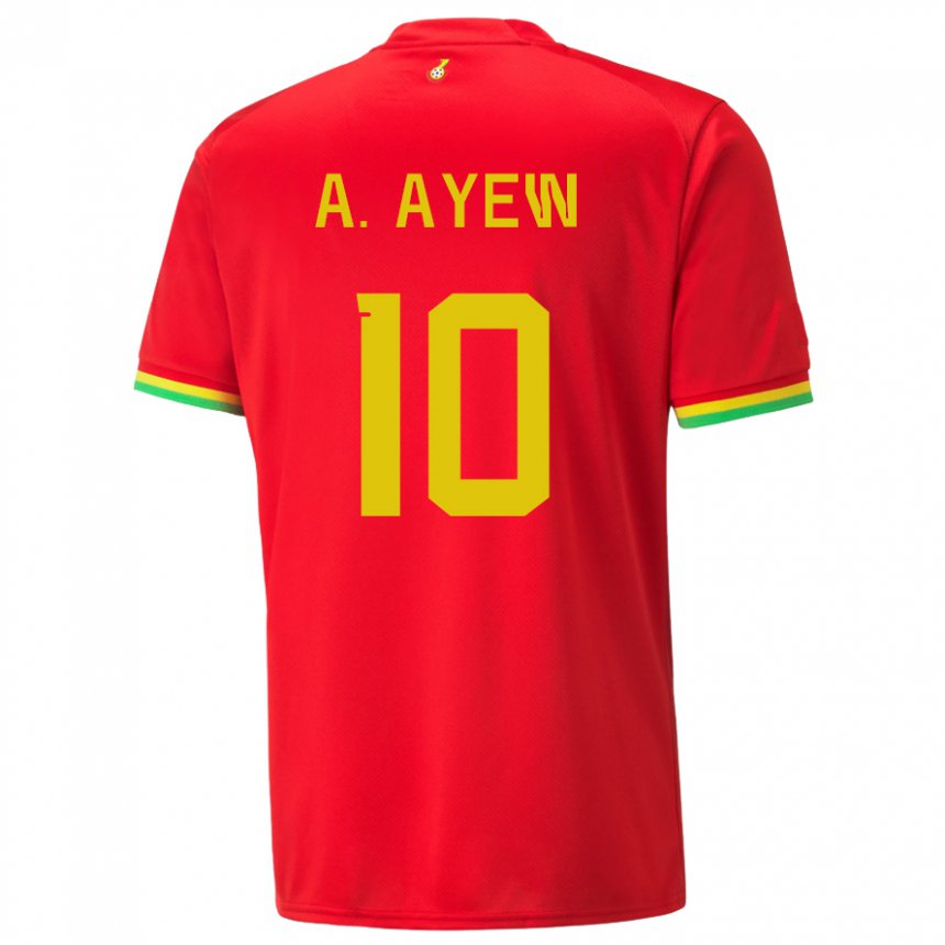 Kinderen Ghanees Andre Ayew #10 Rood Uitshirt Uittenue 22-24 T-shirt