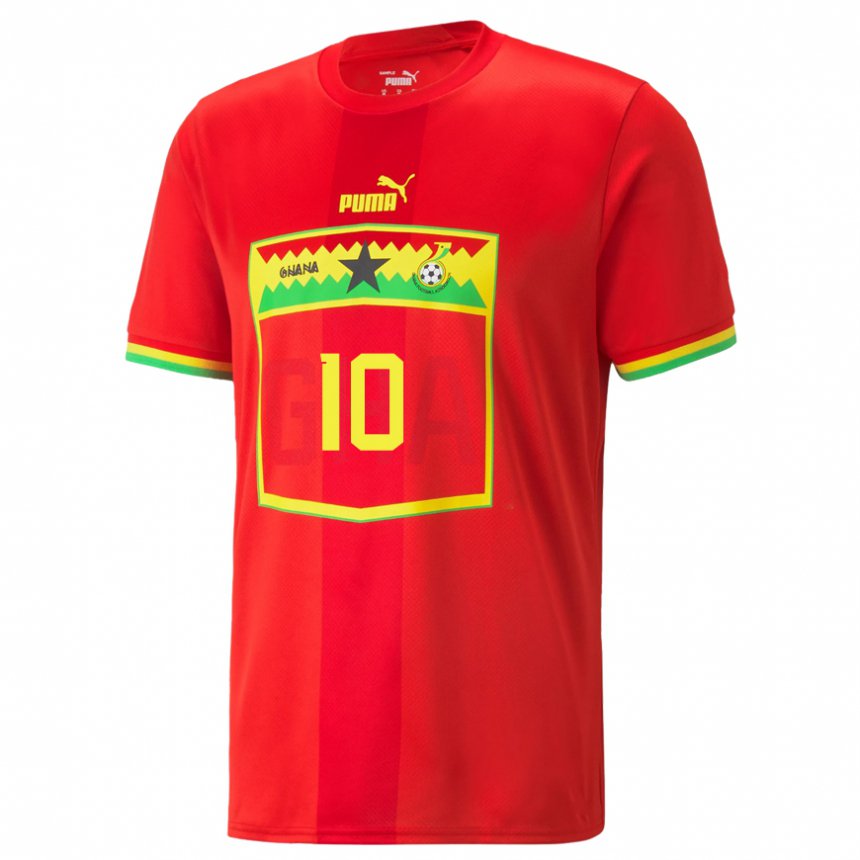 Kinderen Ghanees Andre Ayew #10 Rood Uitshirt Uittenue 22-24 T-shirt