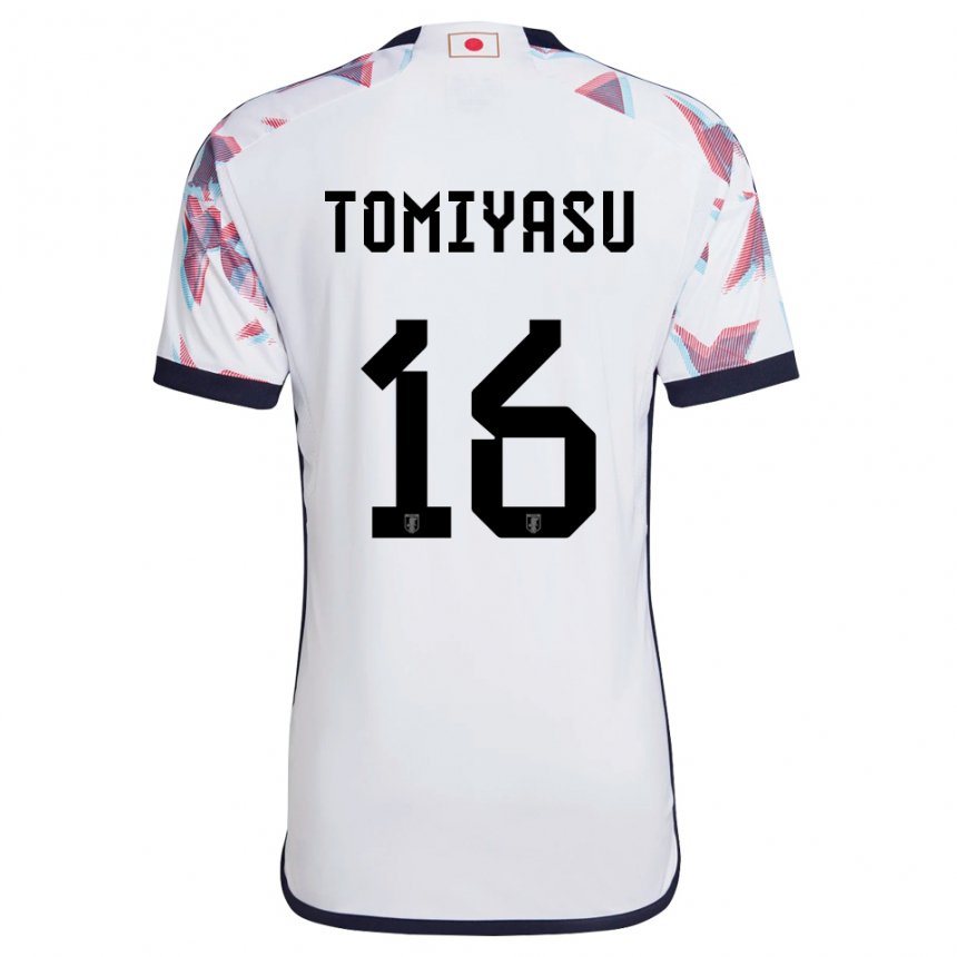 Kinderen Japans Takehiro Tomiyasu #16 Wit Uitshirt Uittenue 22-24 T-shirt