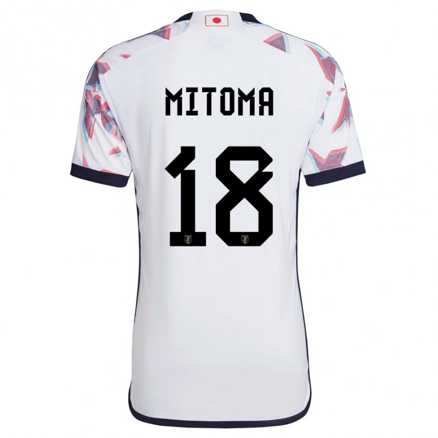 Kinderen Japans Kaoru Mitoma #18 Wit Uitshirt Uittenue 22-24 T-shirt