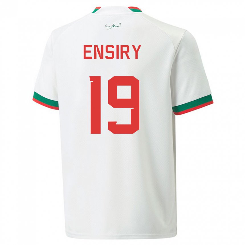 Kinderen Marokkaans Youssef Ensiry #19 Wit Uitshirt Uittenue 22-24 T-shirt