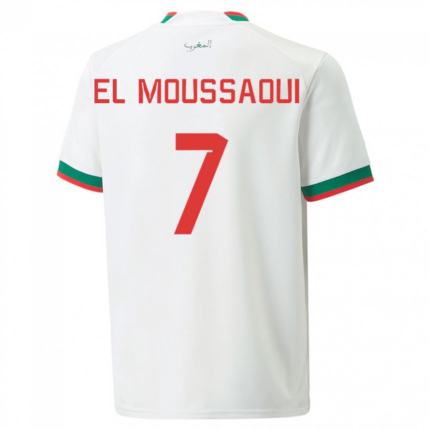 Kinderen Marokkaans Hamza El Moussaoui #7 Wit Uitshirt Uittenue 22-24 T-shirt