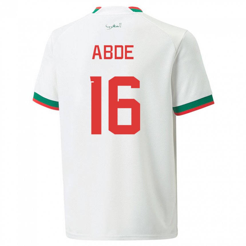 Kinderen Marokkaans Ez Abde #16 Wit Uitshirt Uittenue 22-24 T-shirt