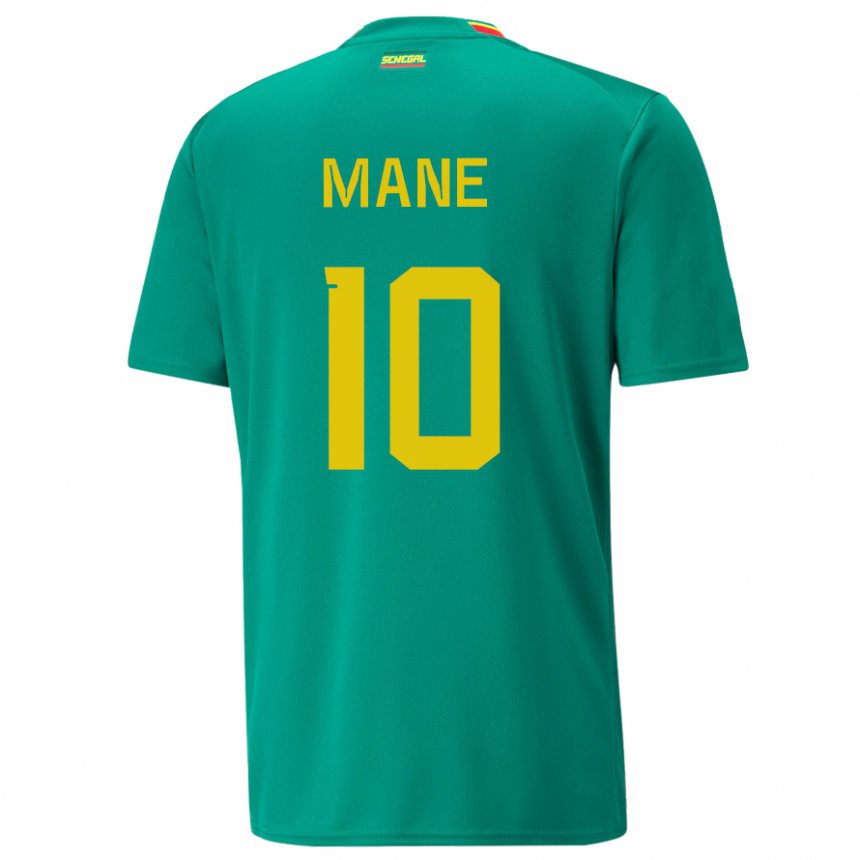 Kinderen Senegalees Sadio Mane #10 Groente Uitshirt Uittenue 22-24 T-shirt