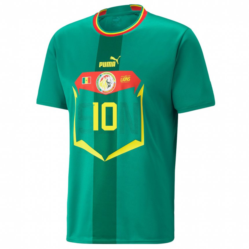 Kinderen Senegalees Sadio Mane #10 Groente Uitshirt Uittenue 22-24 T-shirt