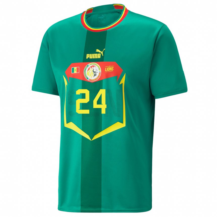 Kinderen Senegalees Moustapha Name #24 Groente Uitshirt Uittenue 22-24 T-shirt