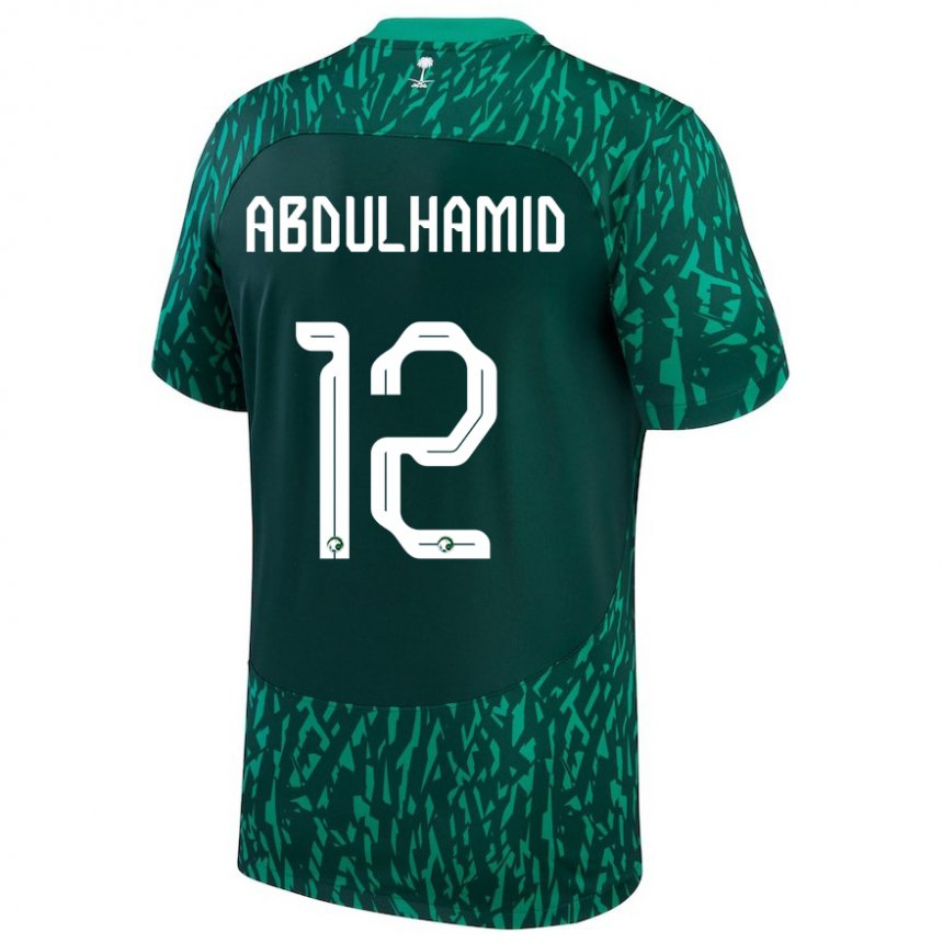 Kinderen Saoedi-arabisch Saud Abdulhamid #12 Donkergroen Uitshirt Uittenue 22-24 T-shirt