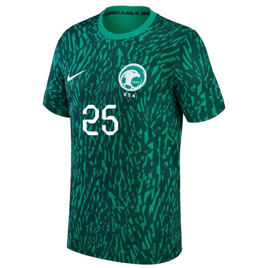 Kinderen Saoedi-arabisch Awad Al Nashri #25 Donkergroen Uitshirt Uittenue 22-24 T-shirt