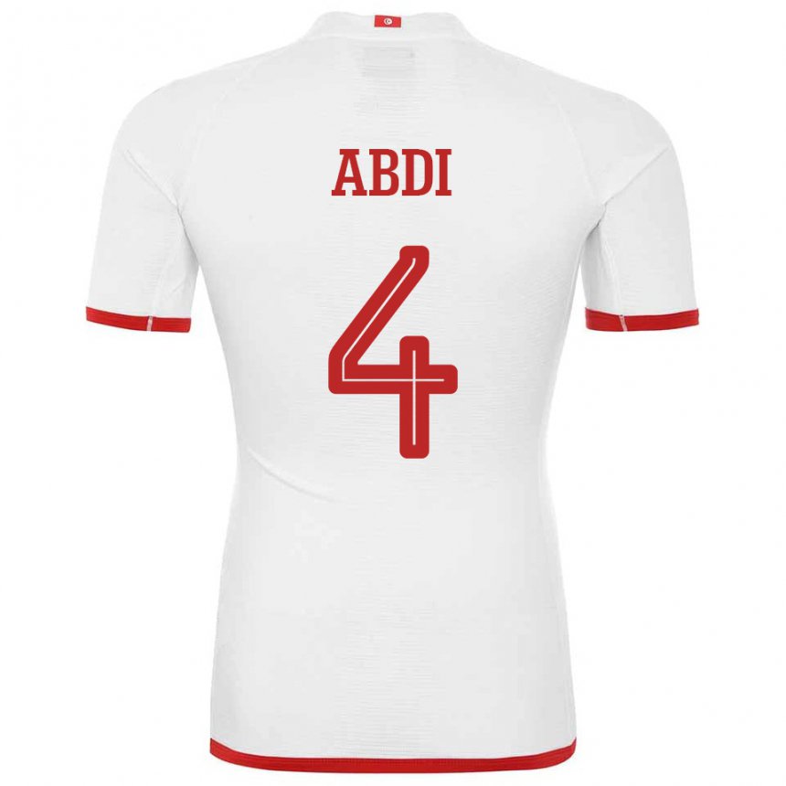 Kinderen Tunesisch Ali Abdi #4 Wit Uitshirt Uittenue 22-24 T-shirt