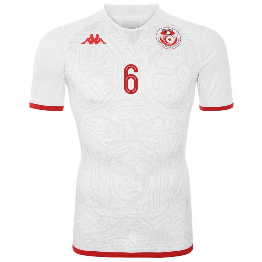 Kinderen Tunesisch Dylan Bronn #6 Wit Uitshirt Uittenue 22-24 T-shirt