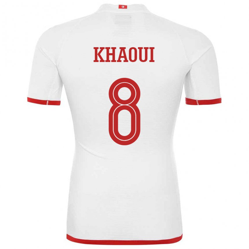 Kinderen Tunesisch Saif Eddine Khaoui #8 Wit Uitshirt Uittenue 22-24 T-shirt