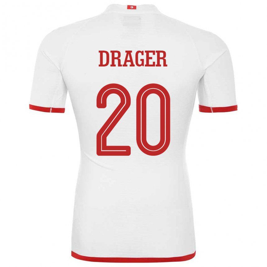 Kinderen Tunesisch Mohamed Drager #20 Wit Uitshirt Uittenue 22-24 T-shirt