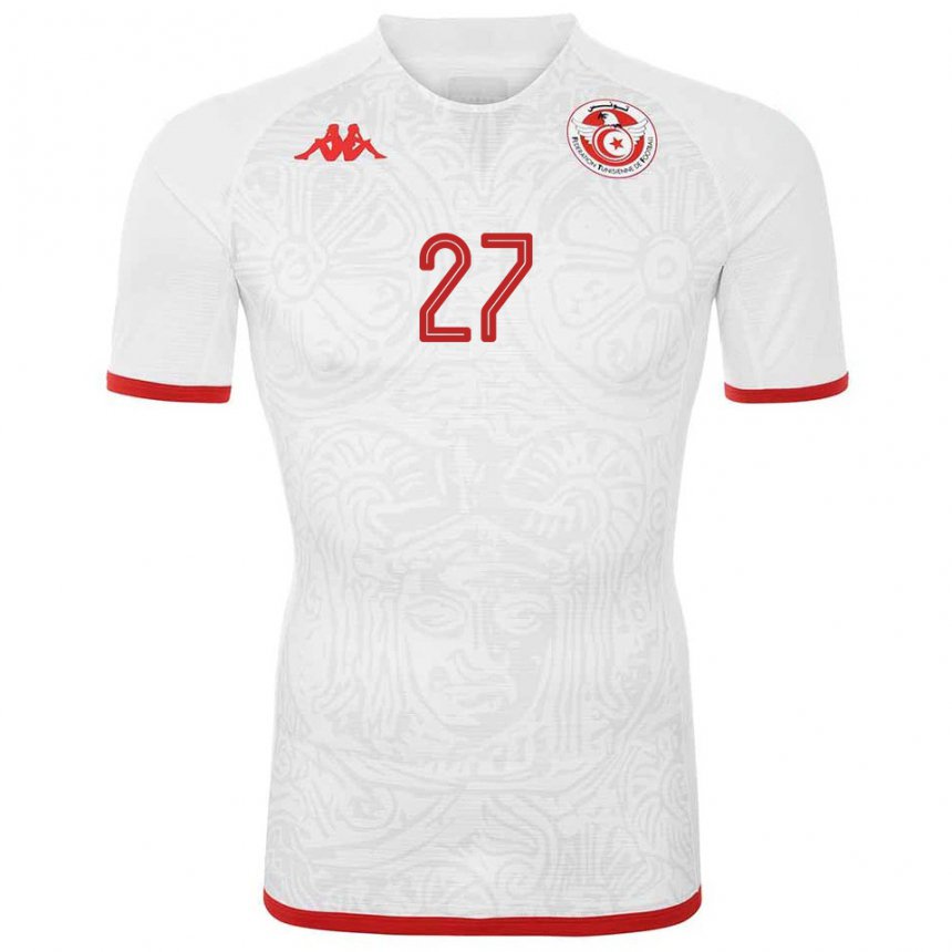 Kinderen Tunesisch Issam Jebali #27 Wit Uitshirt Uittenue 22-24 T-shirt