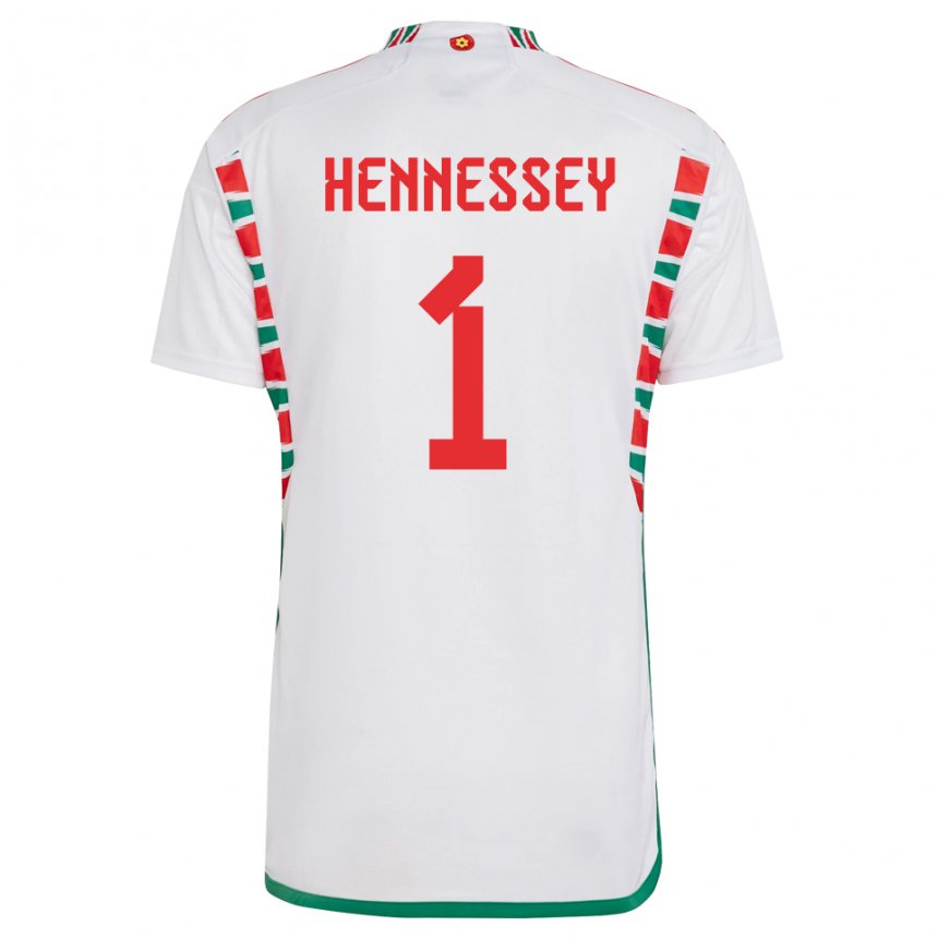 Kinderen Welsh Wayne Hennessey #1 Wit Uitshirt Uittenue 22-24 T-shirt