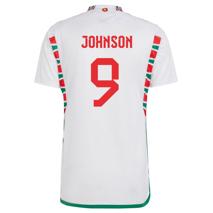 Kinderen Welsh Brennan Johnson #9 Wit Uitshirt Uittenue 22-24 T-shirt