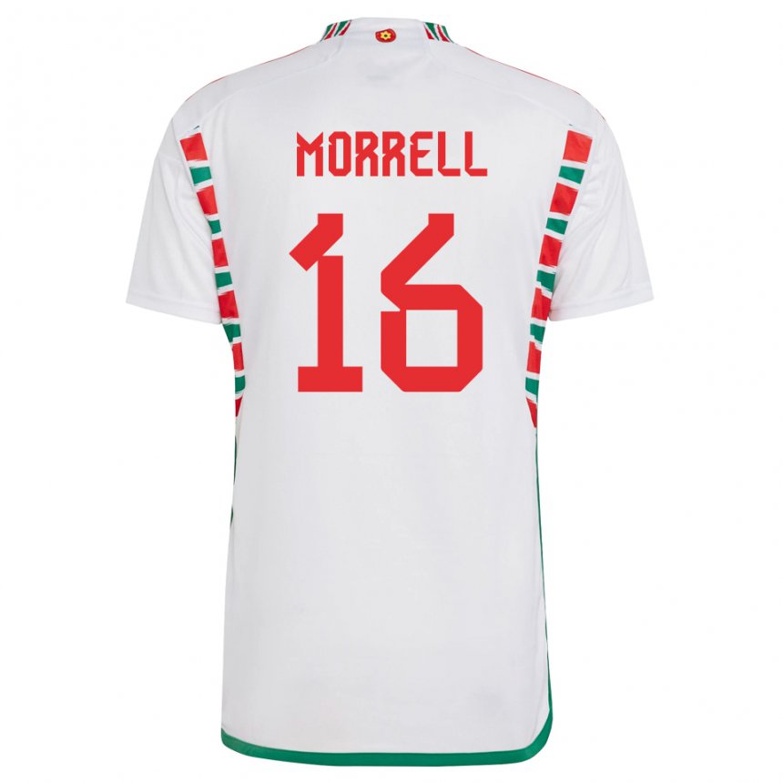 Kinderen Welsh Joe Morrell #16 Wit Uitshirt Uittenue 22-24 T-shirt