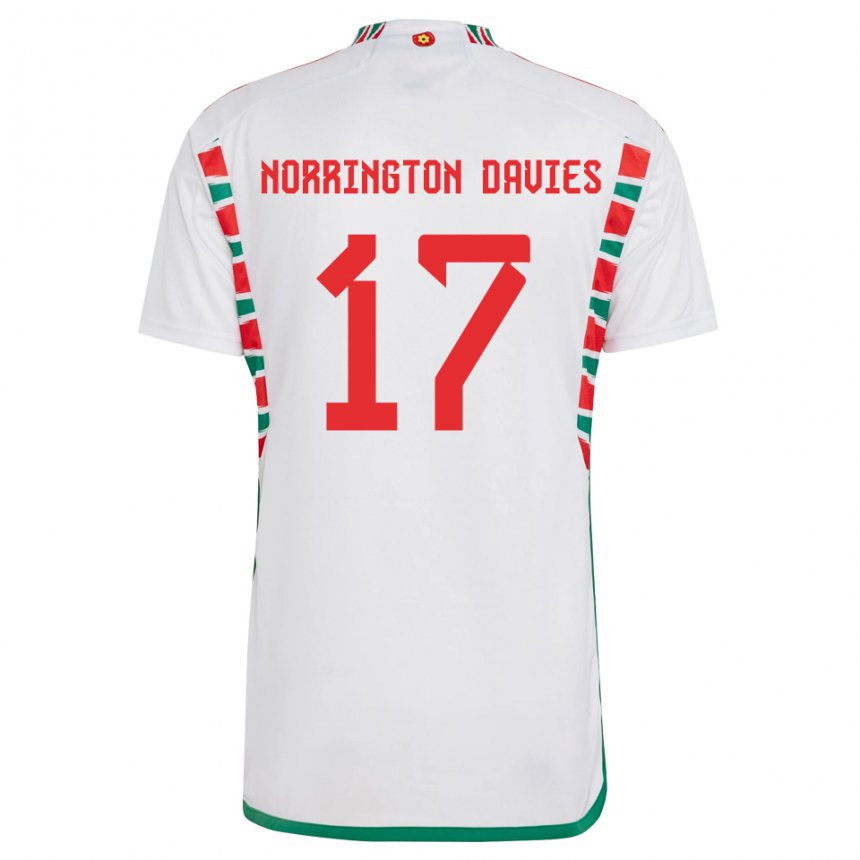 Kinderen Welsh Rhys Norrington Davies #17 Wit Uitshirt Uittenue 22-24 T-shirt