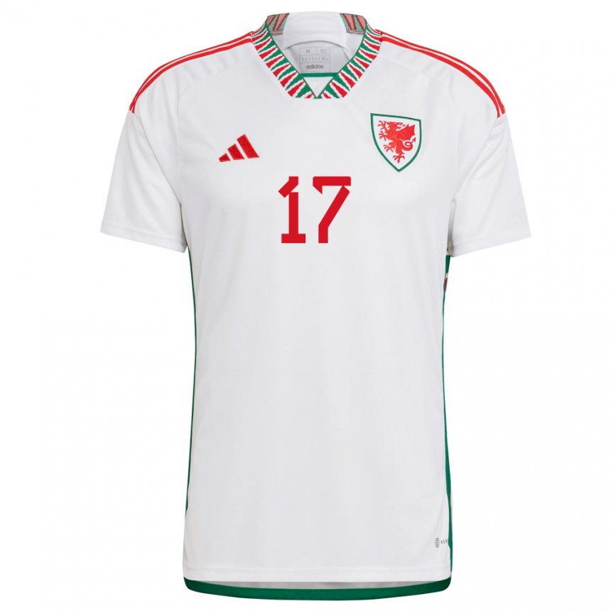 Kinderen Welsh Rhys Norrington Davies #17 Wit Uitshirt Uittenue 22-24 T-shirt