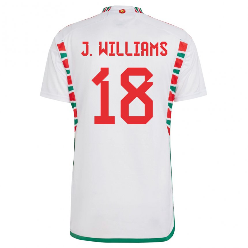 Kinderen Welsh Jonathan Williams #18 Wit Uitshirt Uittenue 22-24 T-shirt