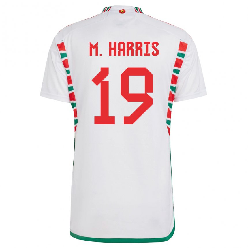 Kinderen Welsh Mark Harris #19 Wit Uitshirt Uittenue 22-24 T-shirt