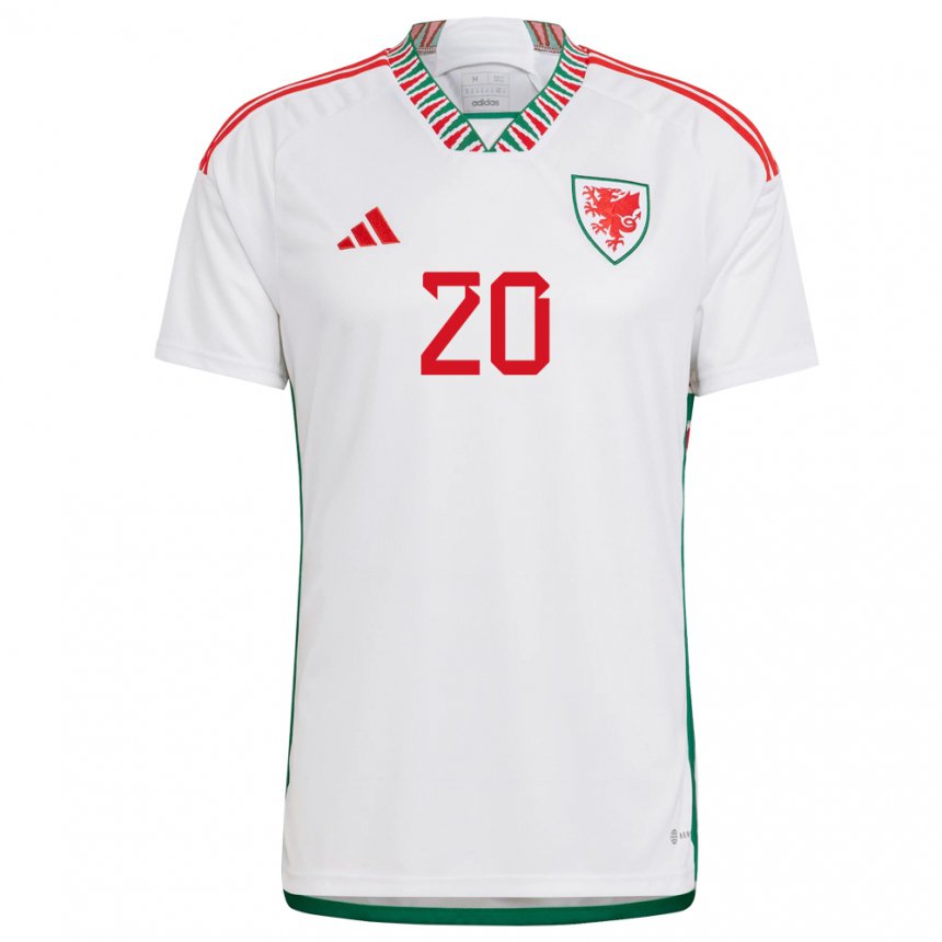 Kinderen Welsh Daniel James #20 Wit Uitshirt Uittenue 22-24 T-shirt