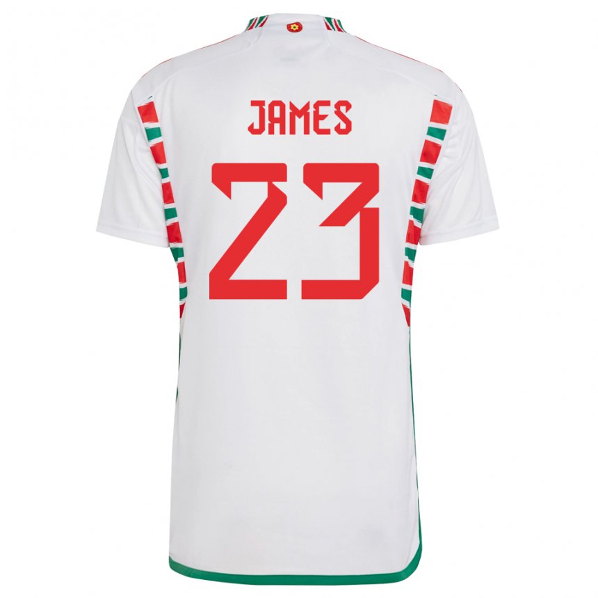 Kinderen Welsh Jordan James #23 Wit Uitshirt Uittenue 22-24 T-shirt