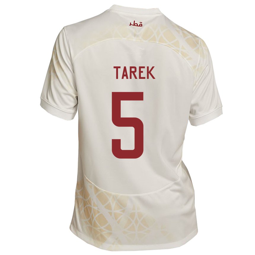 Kinderen Qatarees Tarek Salman #5 Goud Beige Uitshirt Uittenue 22-24 T-shirt