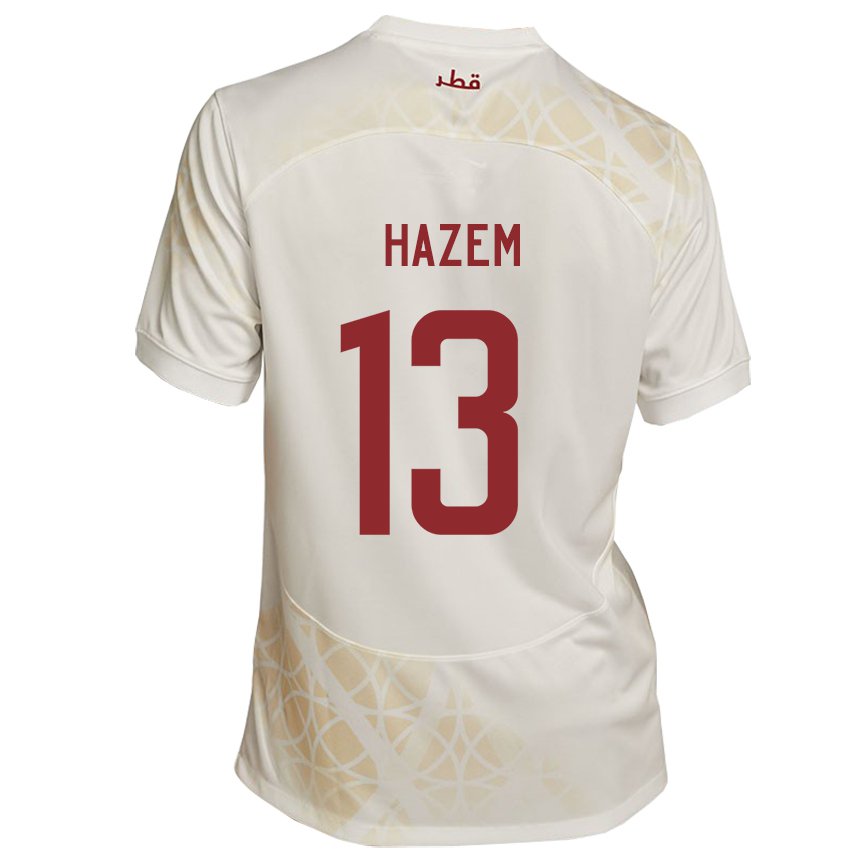 Kinderen Qatarees Hazem Shehata #13 Goud Beige Uitshirt Uittenue 22-24 T-shirt