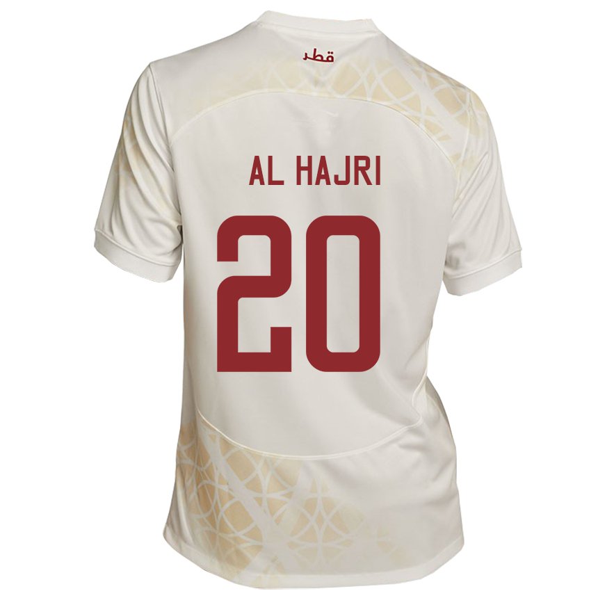 Kinderen Qatarees Salem Al Hajri #20 Goud Beige Uitshirt Uittenue 22-24 T-shirt