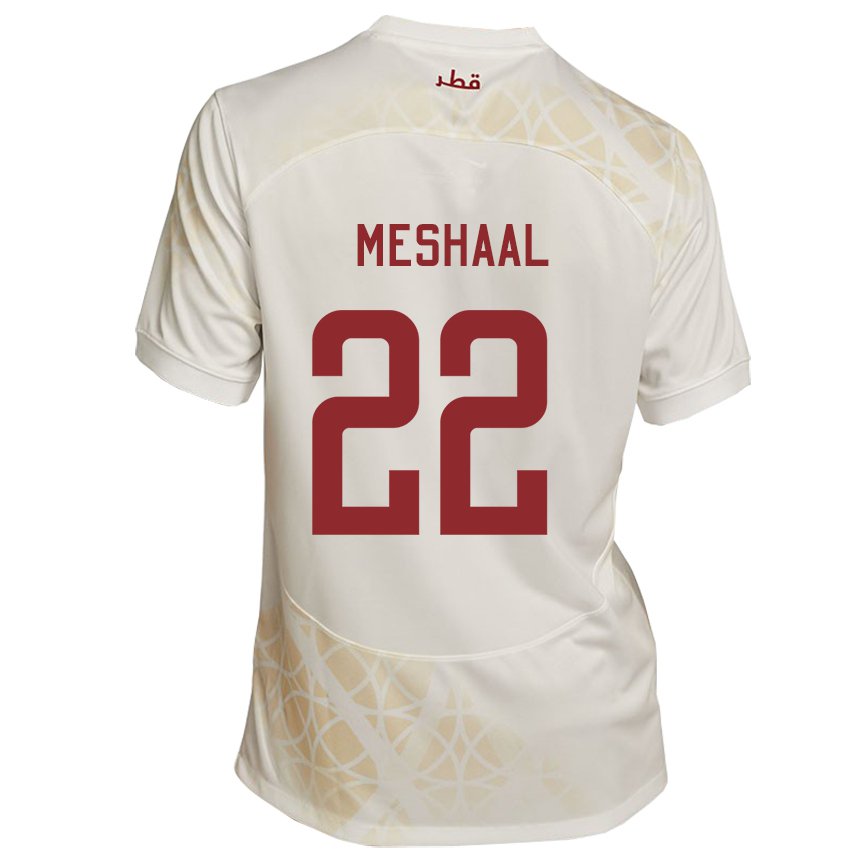Kinderen Qatarees Meshaal Barsham #22 Goud Beige Uitshirt Uittenue 22-24 T-shirt