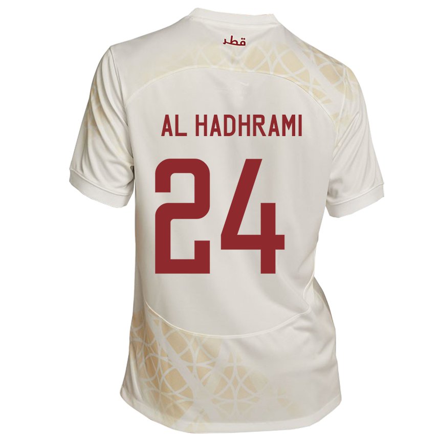 Kinderen Qatarees Naif Abdulraheem Al Hadhrami #24 Goud Beige Uitshirt Uittenue 22-24 T-shirt