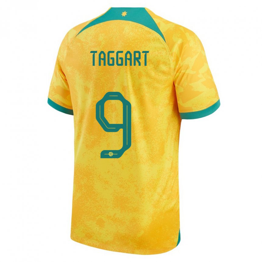 Heren Australisch Adam Taggart #9 Gouden Thuisshirt Thuistenue 22-24 T-shirt