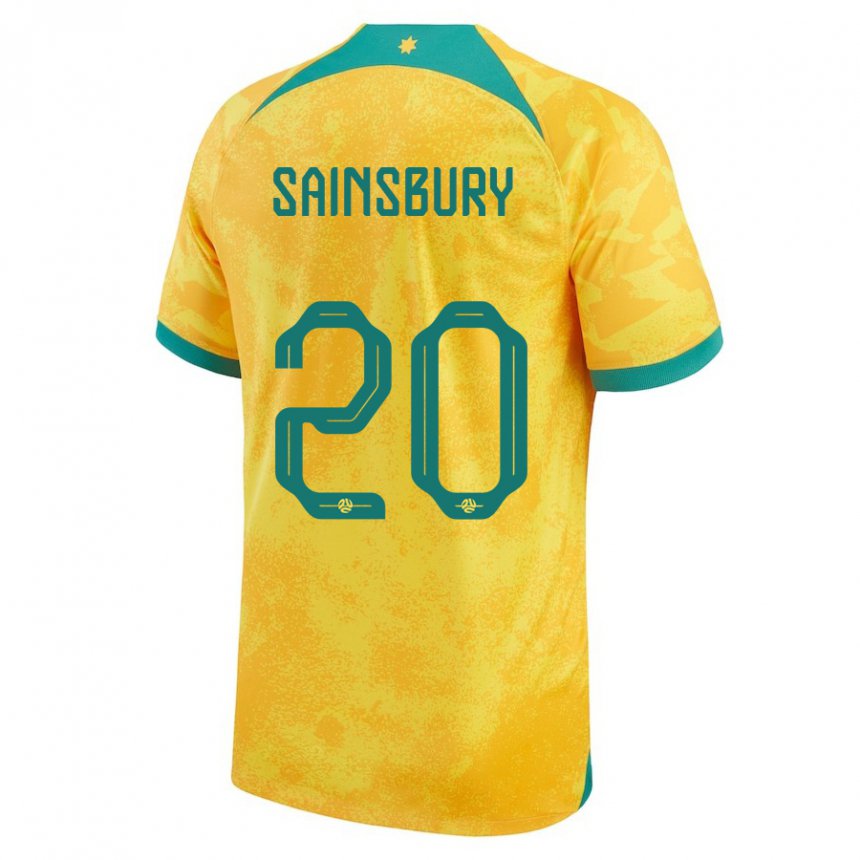 Heren Australisch Trent Sainsbury #20 Gouden Thuisshirt Thuistenue 22-24 T-shirt