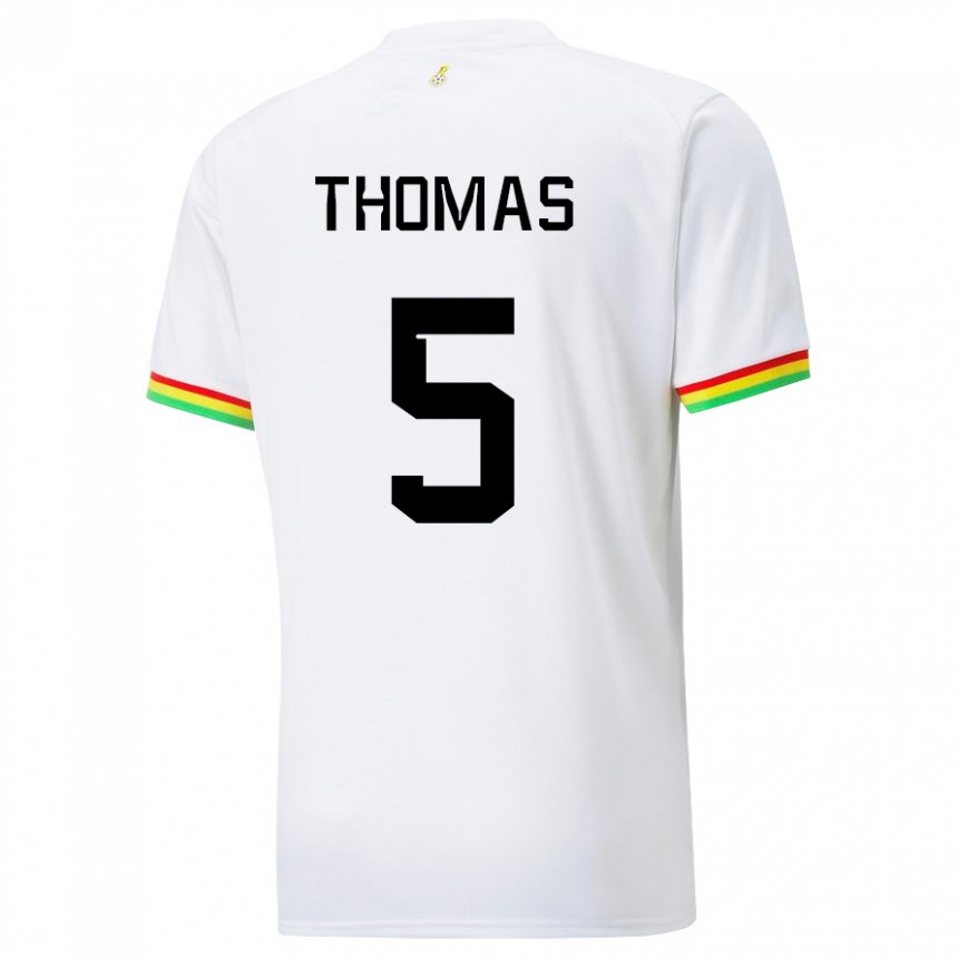 Heren Ghanees Thomas Partey #5 Wit Thuisshirt Thuistenue 22-24 T-shirt