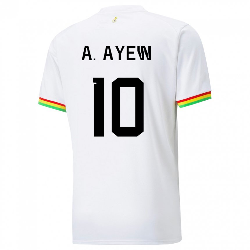 Heren Ghanees Andre Ayew #10 Wit Thuisshirt Thuistenue 22-24 T-shirt