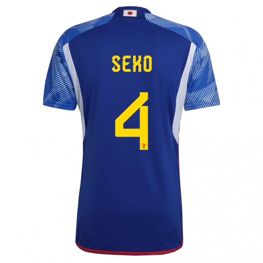 Heren Japans Ayumu Seko #4 Koningsblauw Thuisshirt Thuistenue 22-24 T-shirt