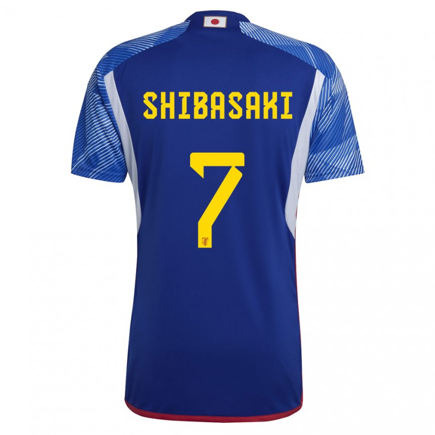 Heren Japans Gaku Shibasaki #7 Koningsblauw Thuisshirt Thuistenue 22-24 T-shirt