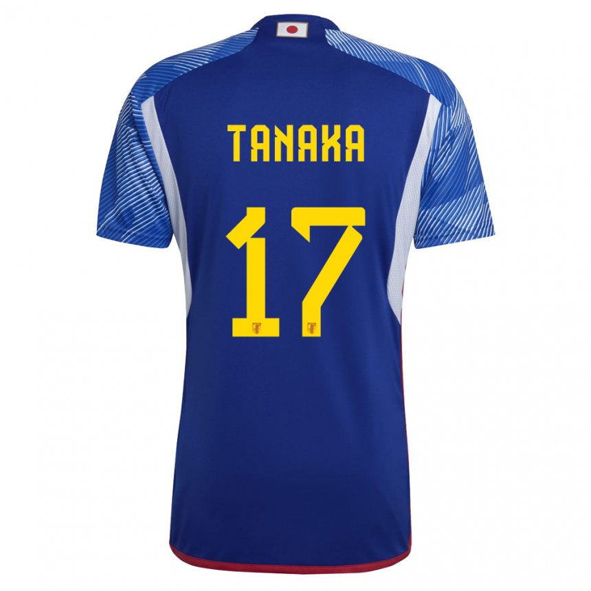 Heren Japans Ao Tanaka #17 Koningsblauw Thuisshirt Thuistenue 22-24 T-shirt