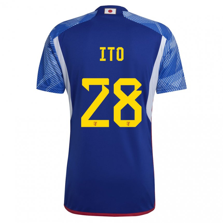 Heren Japans Hiroki Ito #28 Koningsblauw Thuisshirt Thuistenue 22-24 T-shirt