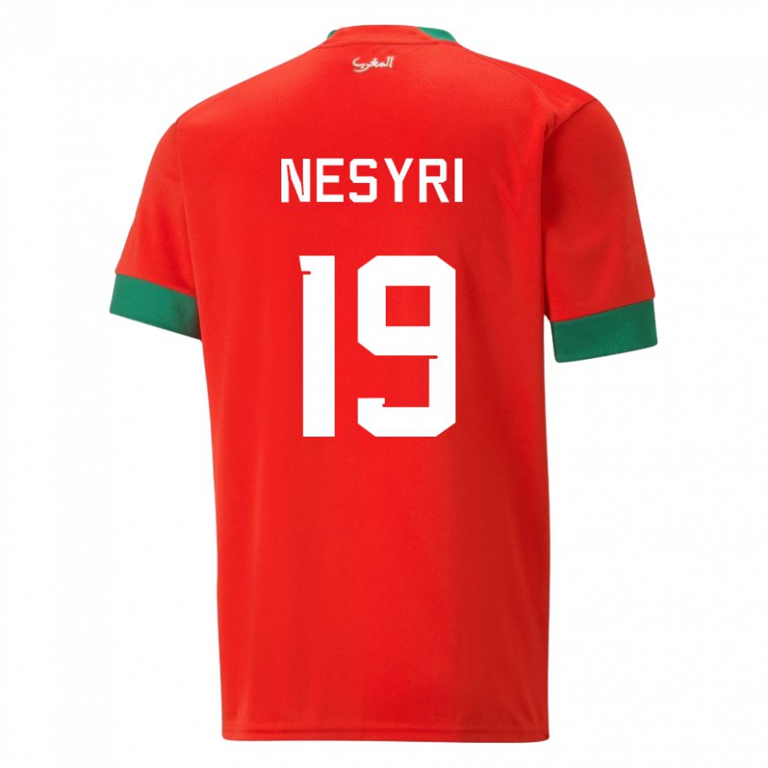 Heren Marokkaans Youssef En-nesyri #19 Rood Thuisshirt Thuistenue 22-24 T-shirt