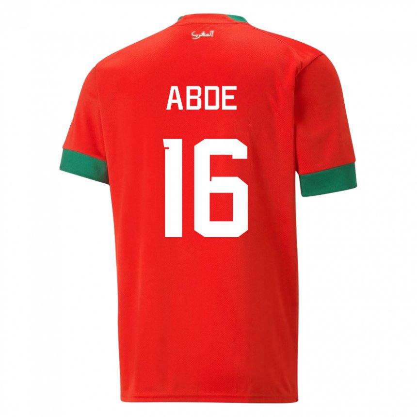 Heren Marokkaans Ez Abde #16 Rood Thuisshirt Thuistenue 22-24 T-shirt