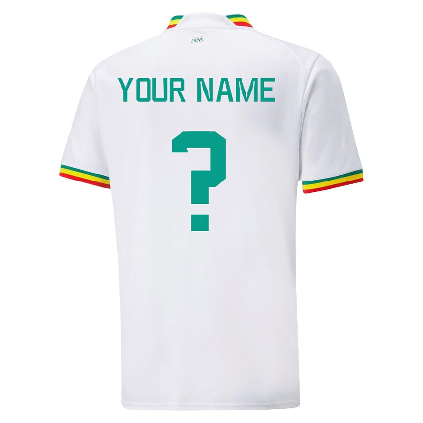 Heren Senegalees Uw Naam #0 Wit Thuisshirt Thuistenue 22-24 T-shirt