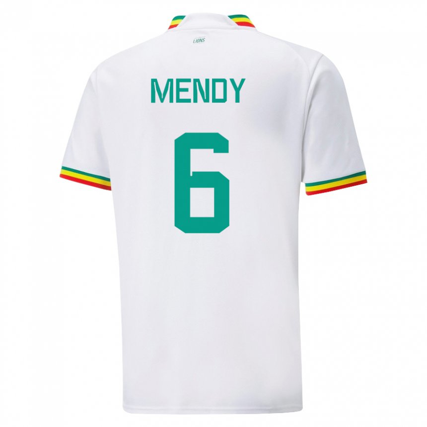 Heren Senegalees Nampalys Mendy #6 Wit Thuisshirt Thuistenue 22-24 T-shirt