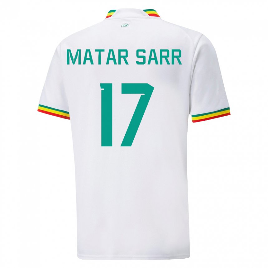Heren Senegalees Pape Matar Sarr #17 Wit Thuisshirt Thuistenue 22-24 T-shirt