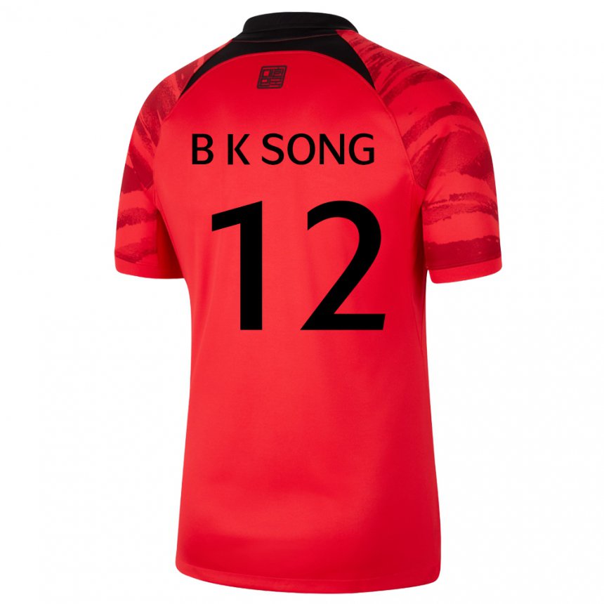 Heren Zuid-koreaans Bum-keun Song #12 Rood Zwart Thuisshirt Thuistenue 22-24 T-shirt