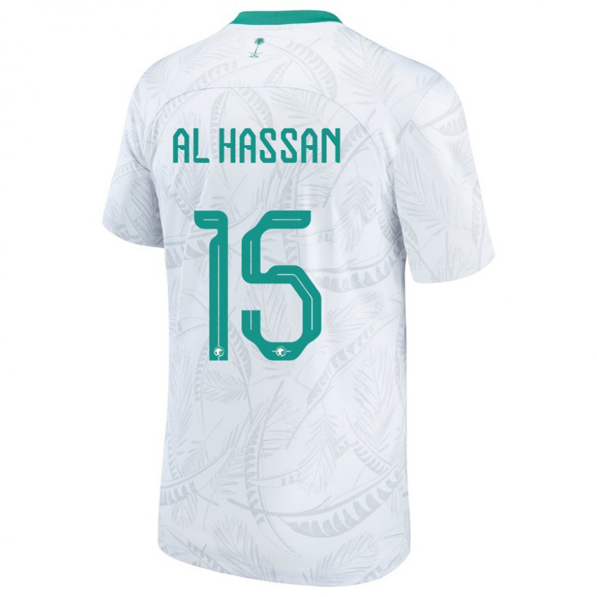 Heren Saoedi-arabisch Ali Al Hassan #15 Wit Thuisshirt Thuistenue 22-24 T-shirt