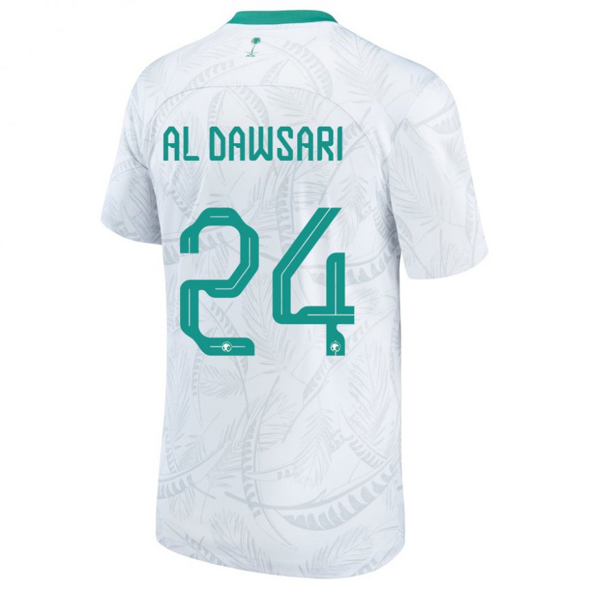 Heren Saoedi-arabisch Nasser Al Dawsari #24 Wit Thuisshirt Thuistenue 22-24 T-shirt