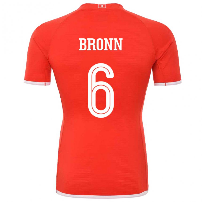Heren Tunesisch Dylan Bronn #6 Rood Thuisshirt Thuistenue 22-24 T-shirt