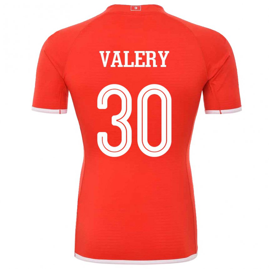 Heren Tunesisch Yann Valery #30 Rood Thuisshirt Thuistenue 22-24 T-shirt